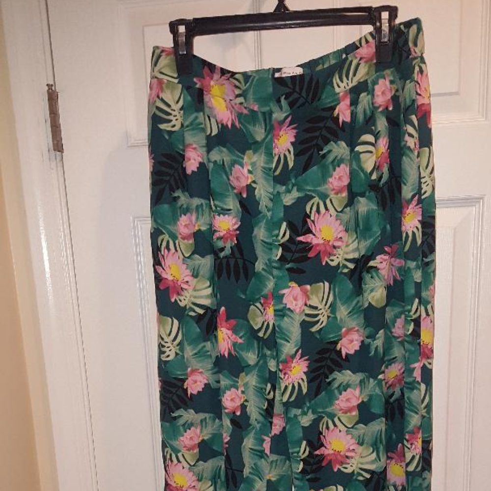 Primark floral print wide leg pants